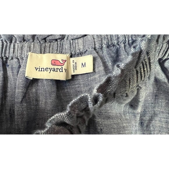 Vineyard Vines Women's Linen Chambray Tiered Tassel Dress Swim Coverup Size M - Picture 5 of 15